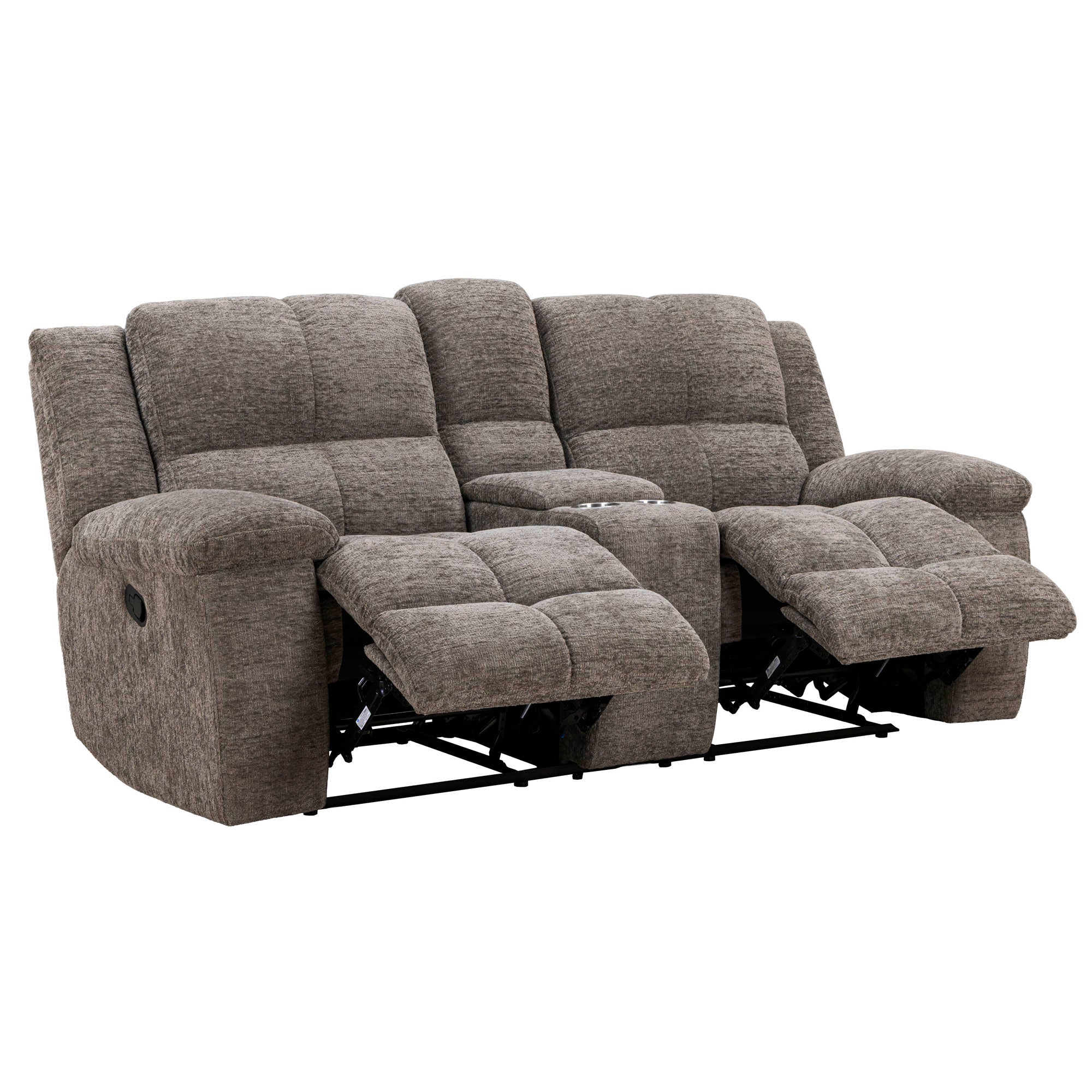 BUSTER - CABOT STONE Manual Dual Reclining Console Loveseat - Image 3