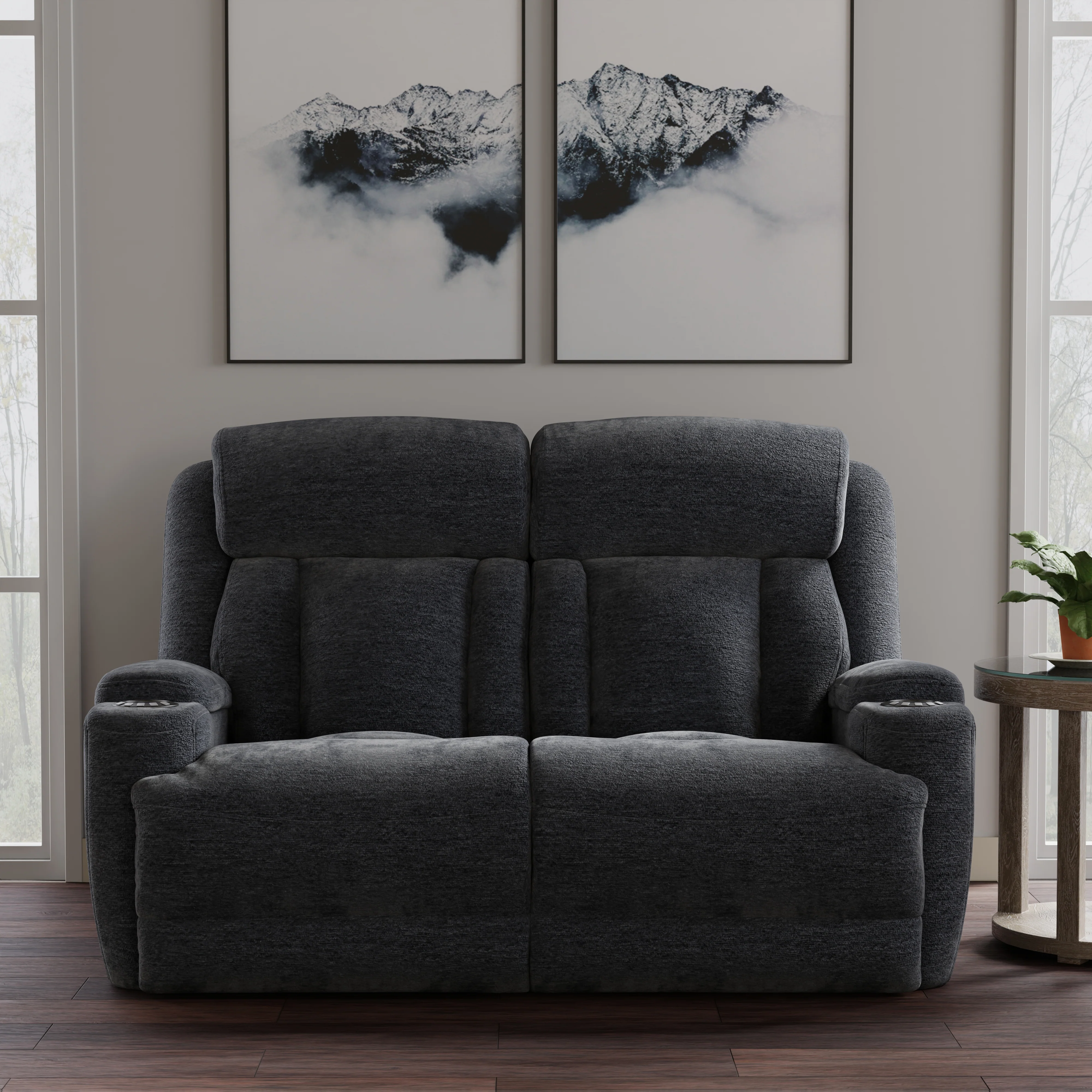 DALTON - LUCKY CHARCOAL Power Sofa Group - Image 7
