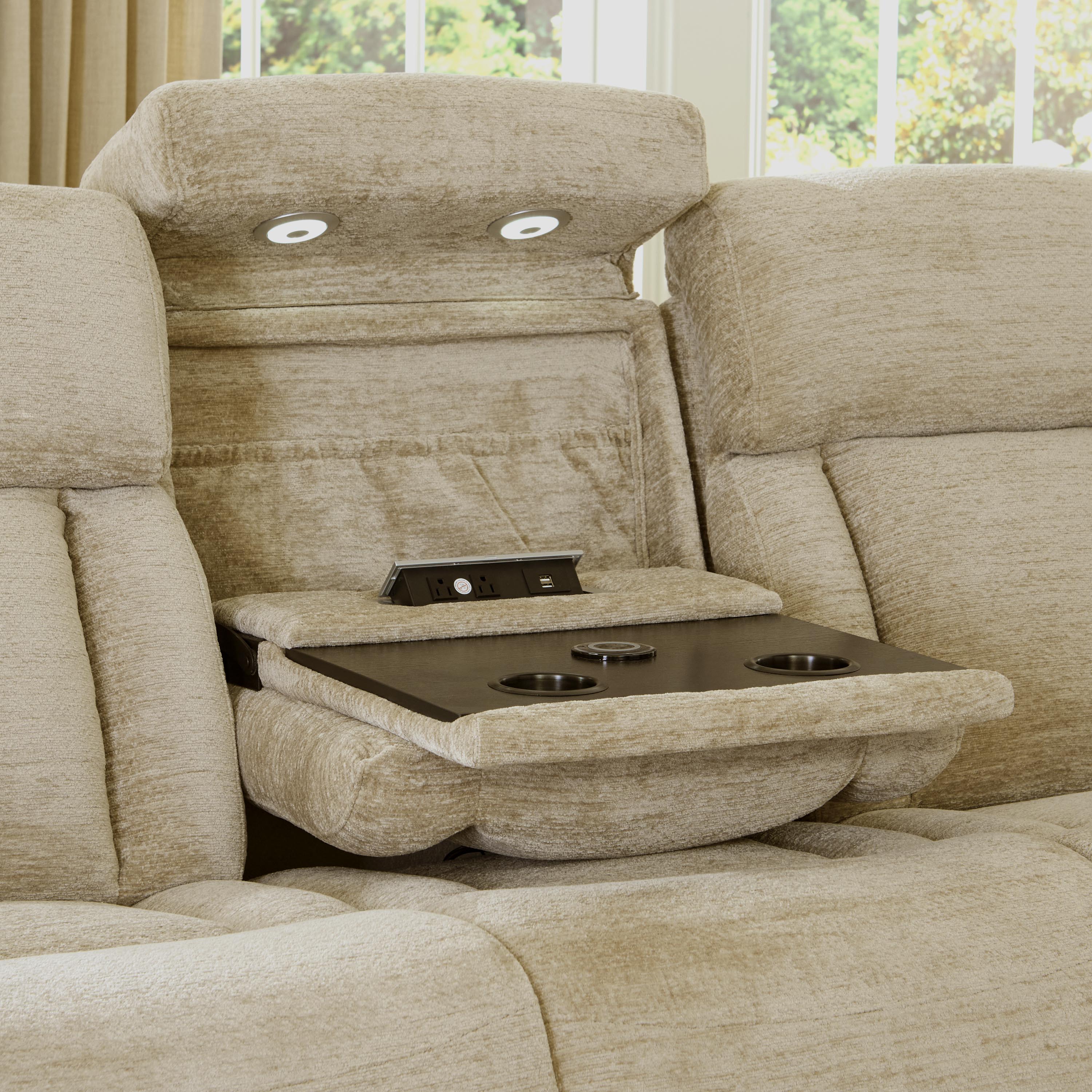 DALTON - LUCKY FAWN Power Sofa Group - Image 5