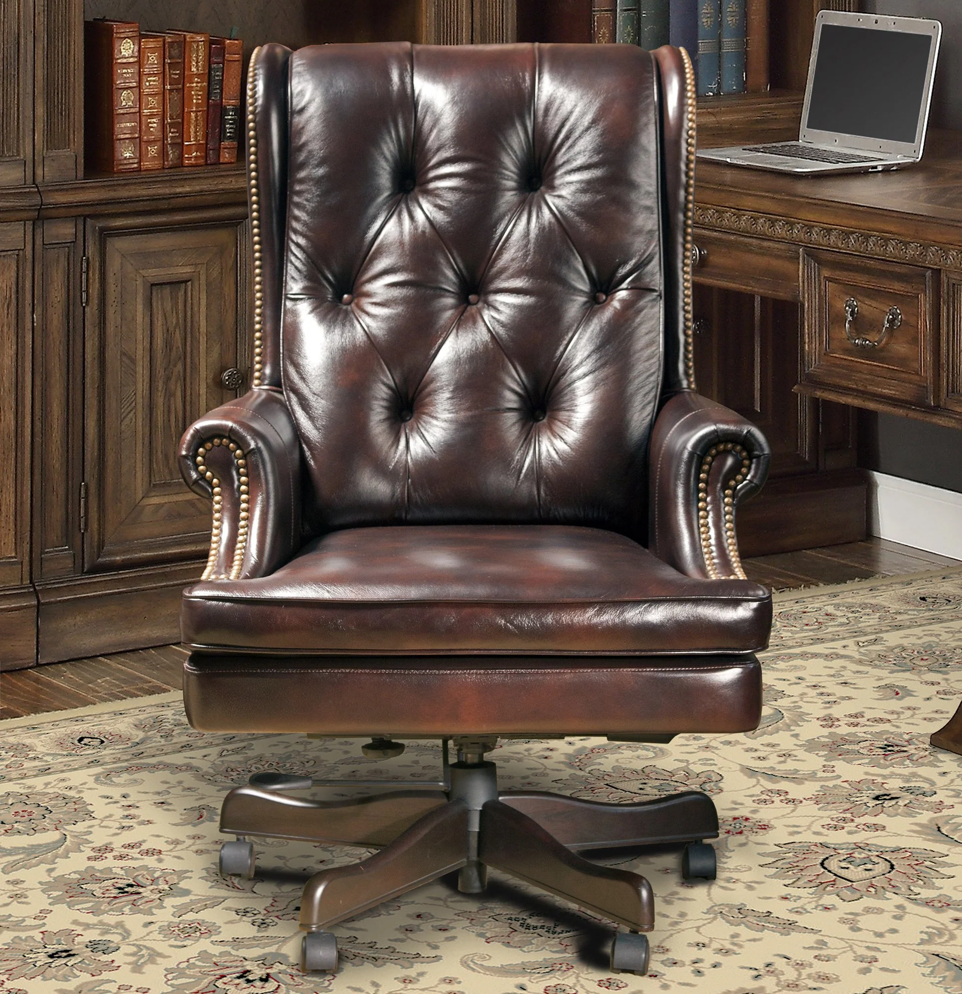 DC#112-HA - HAVANA Leather Desk Chair - Image 3