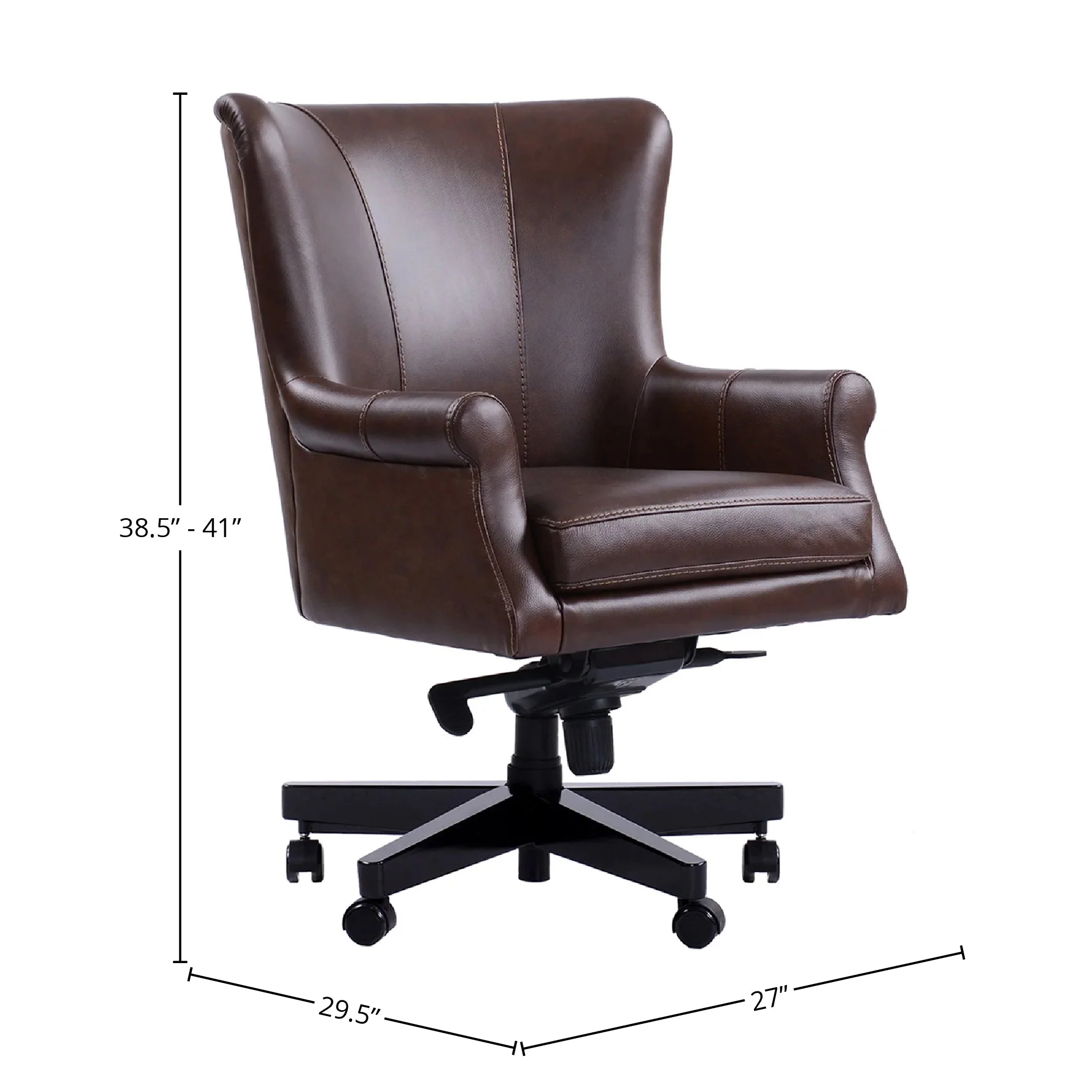 DC#129-VBR - VERONA BROWN Leather Desk Chair - Image 6