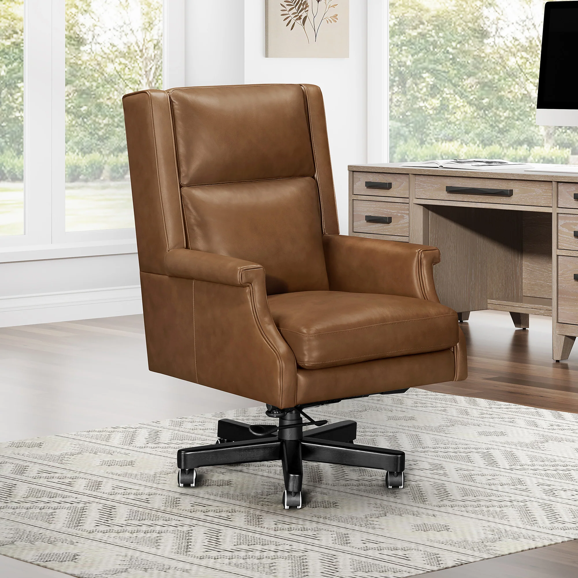 DC-132-RECH - RENAISSANCE CHESTNUT Leather Desk Chair - Image 6