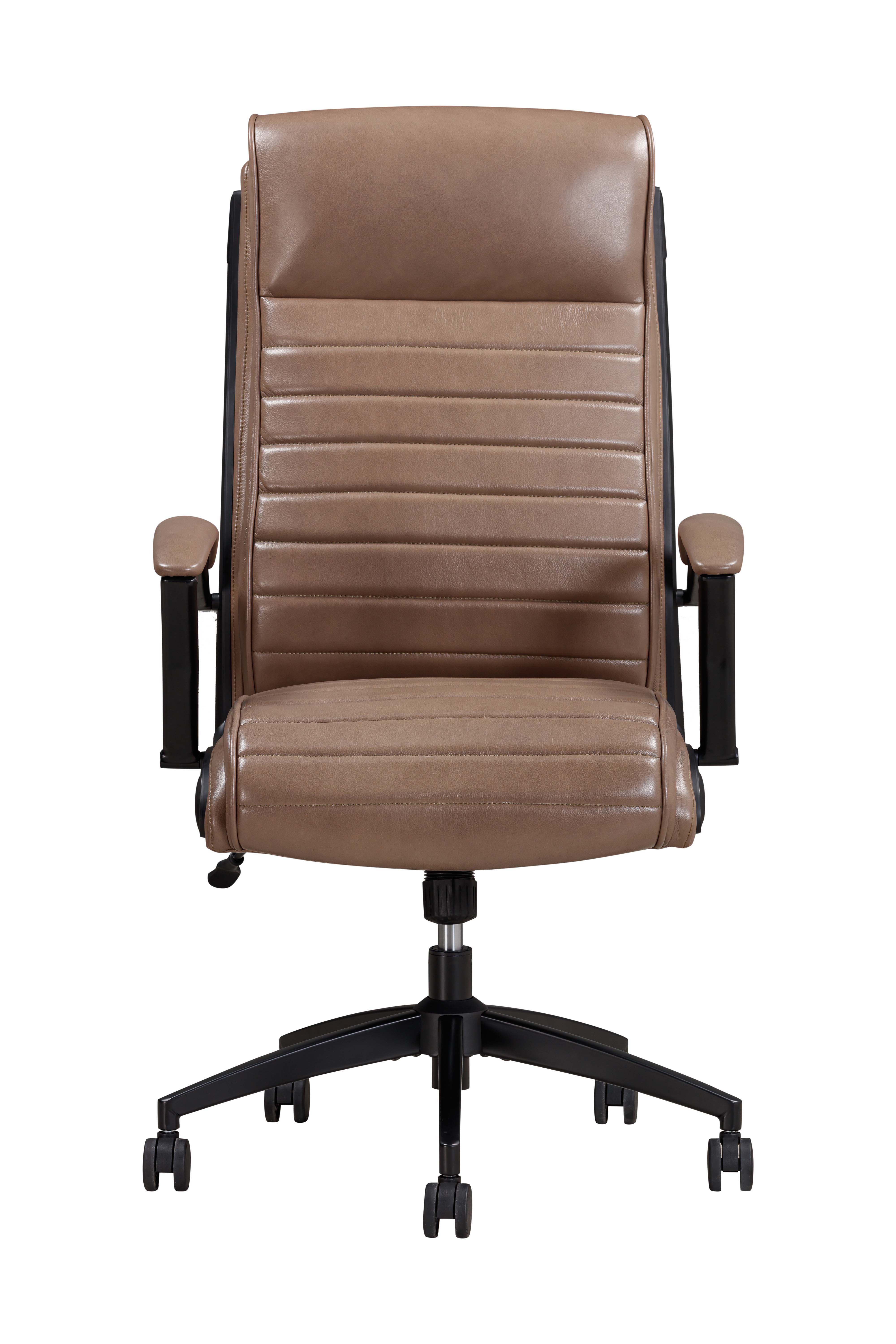 DC#370-SMLT - SMOOTH LATTE Leather Desk Chair - Image 6
