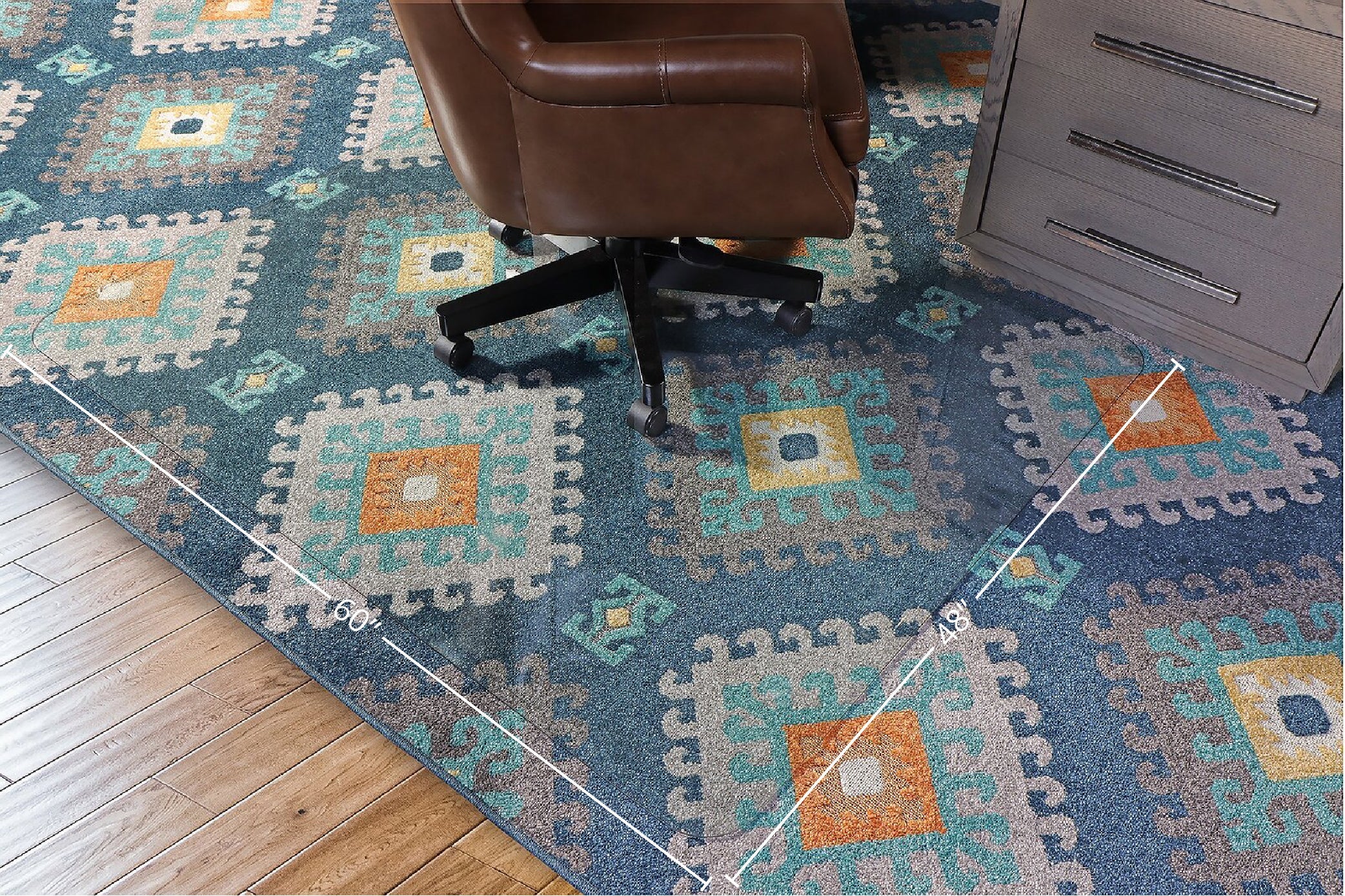 GLASS CHAIR MAT 48" Glass Chair Mat - Image 6