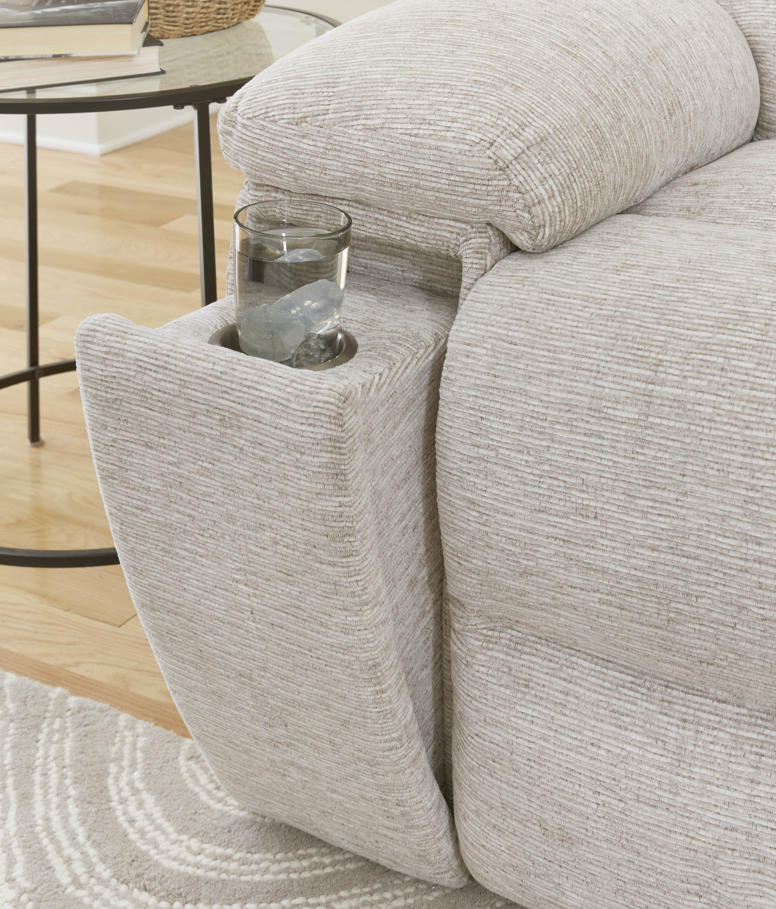 BUSTER - OPAL TAUPE Manual Dual Reclining Console Loveseat - Image 8