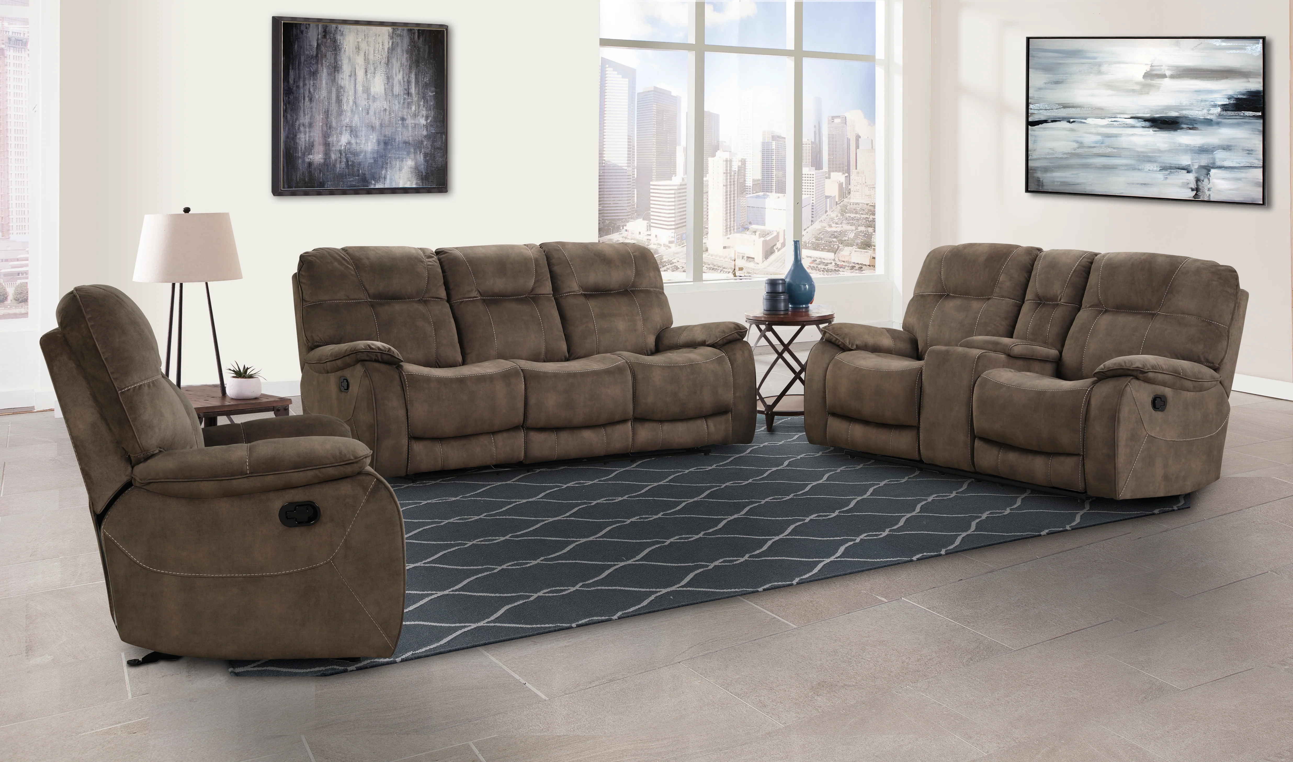 COOPER - SHADOW BROWN Manual Console Loveseat - Image 5