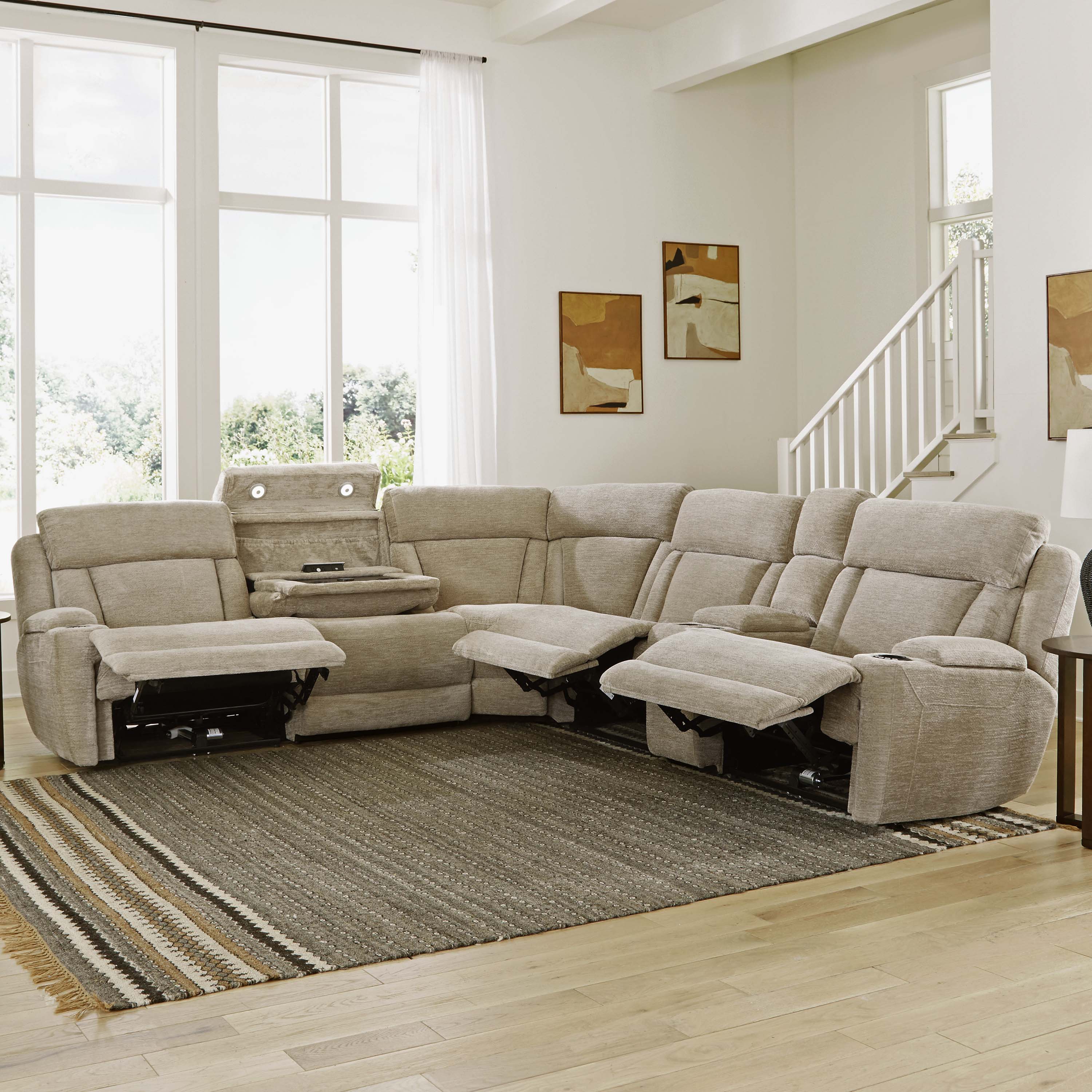 DALTON - LUCKY FAWN 6pc Power Reclining Sectional - Image 4