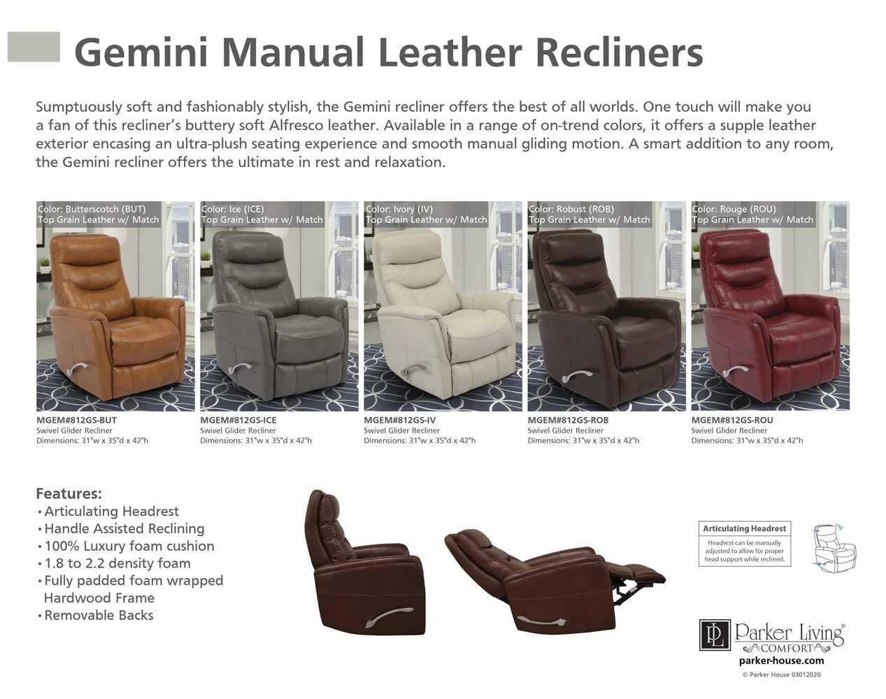 GEMINI - ICE Manual Swivel Glider Recliner - Image 9