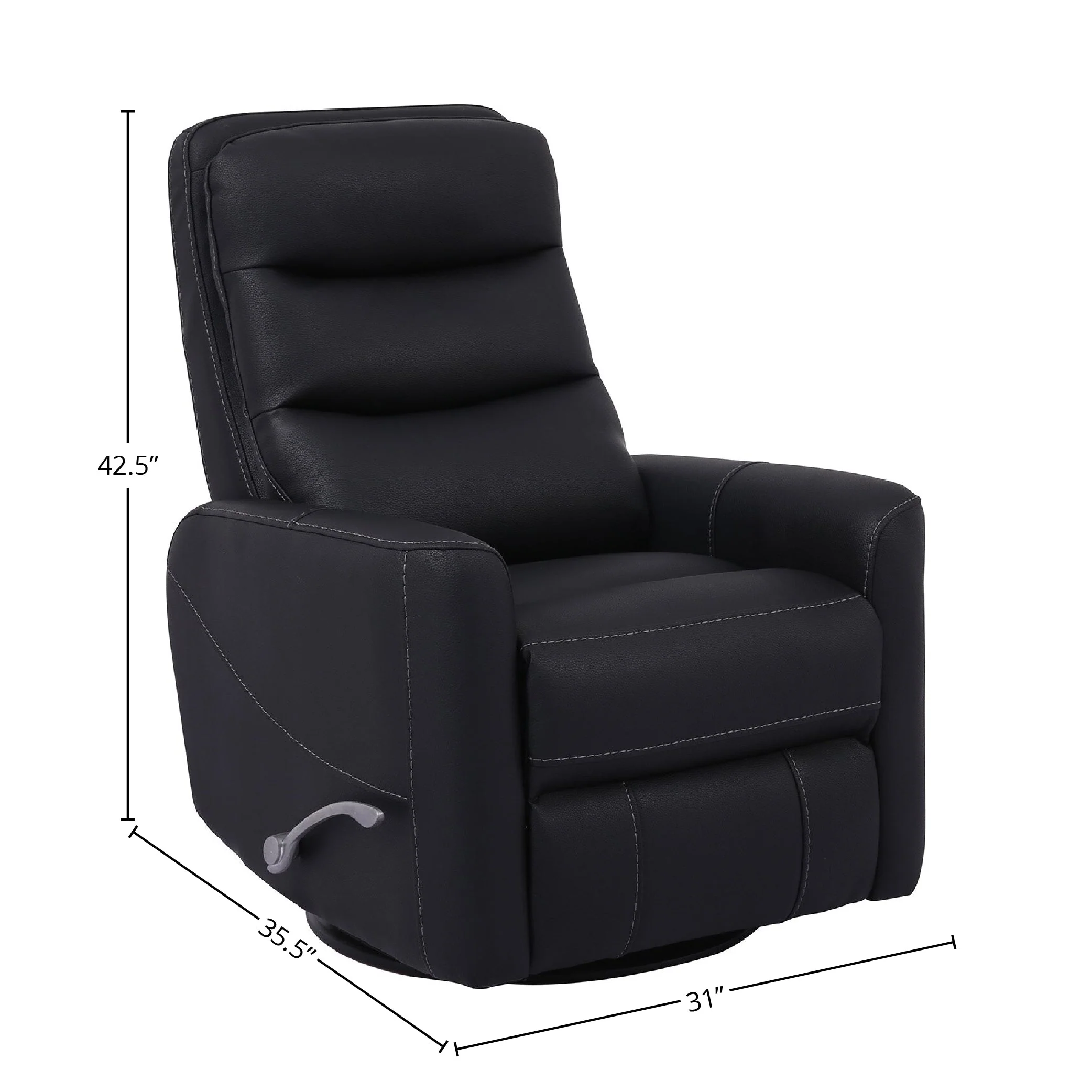 HERCULES - BLACK Manual Swivel Glider Recliner - Image 8