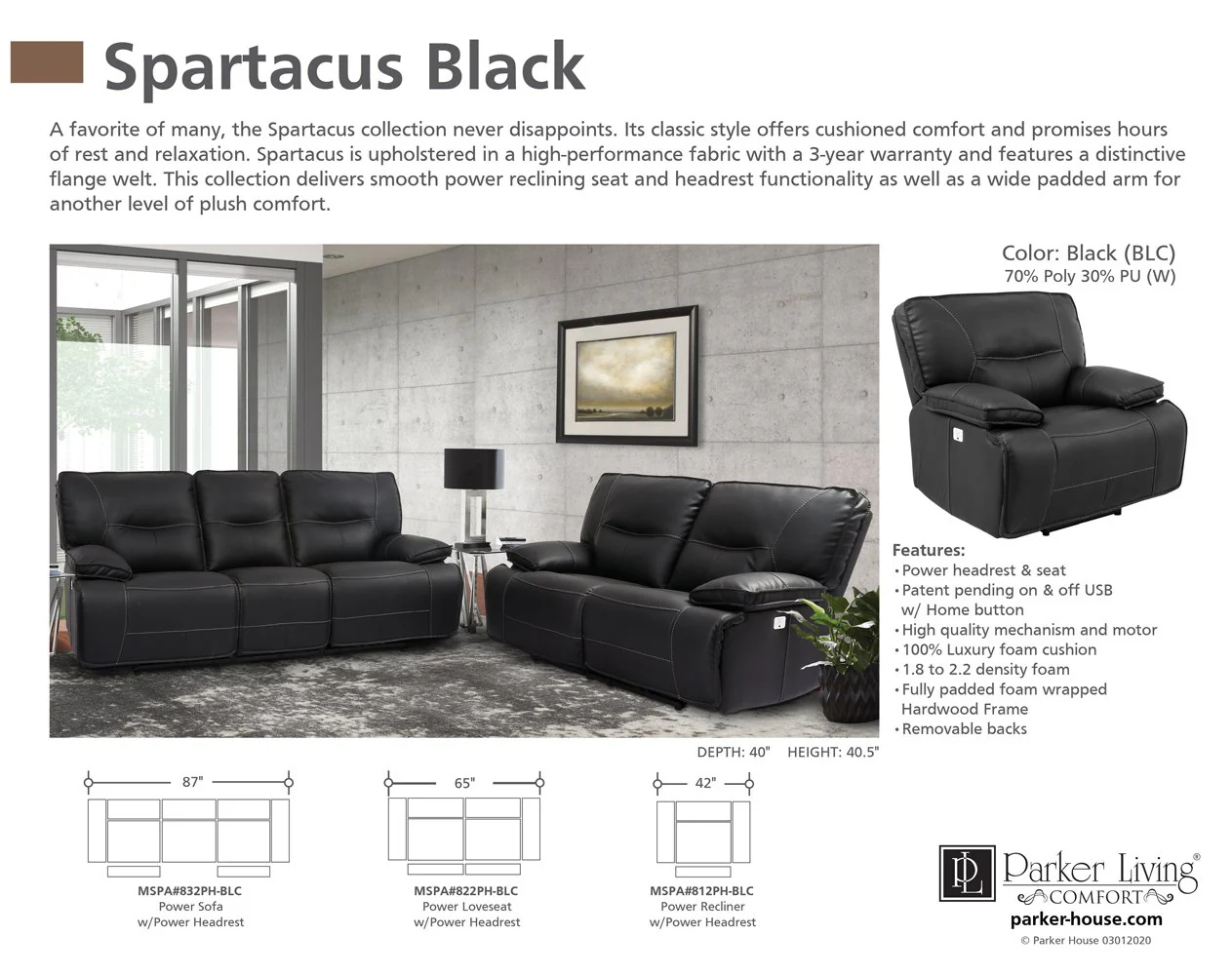 SPARTACUS - BLACK Power Recliner - Image 7