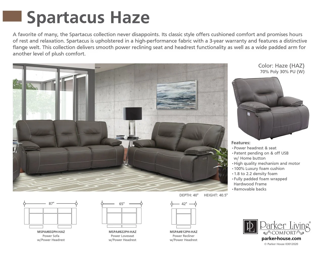 SPARTACUS - HAZE Power Recliner - Image 5