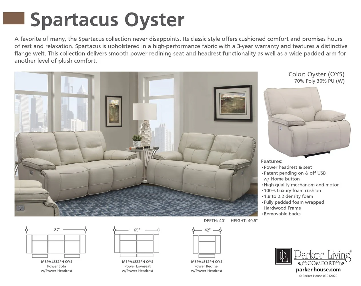 SPARTACUS - OYSTER Power Recliner - Image 5