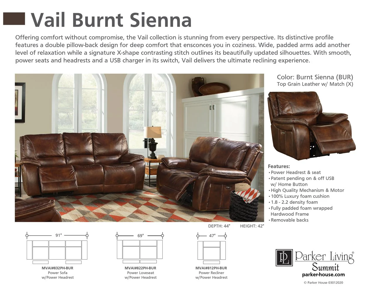VAIL - BURNT SIENNA Power Recliner - Image 7